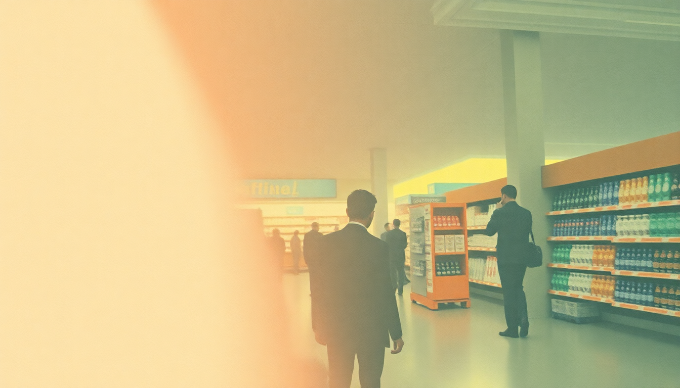 Fan-driven abstract illustration evoking the emotional arc of Lost in the Supermarket by The Clash