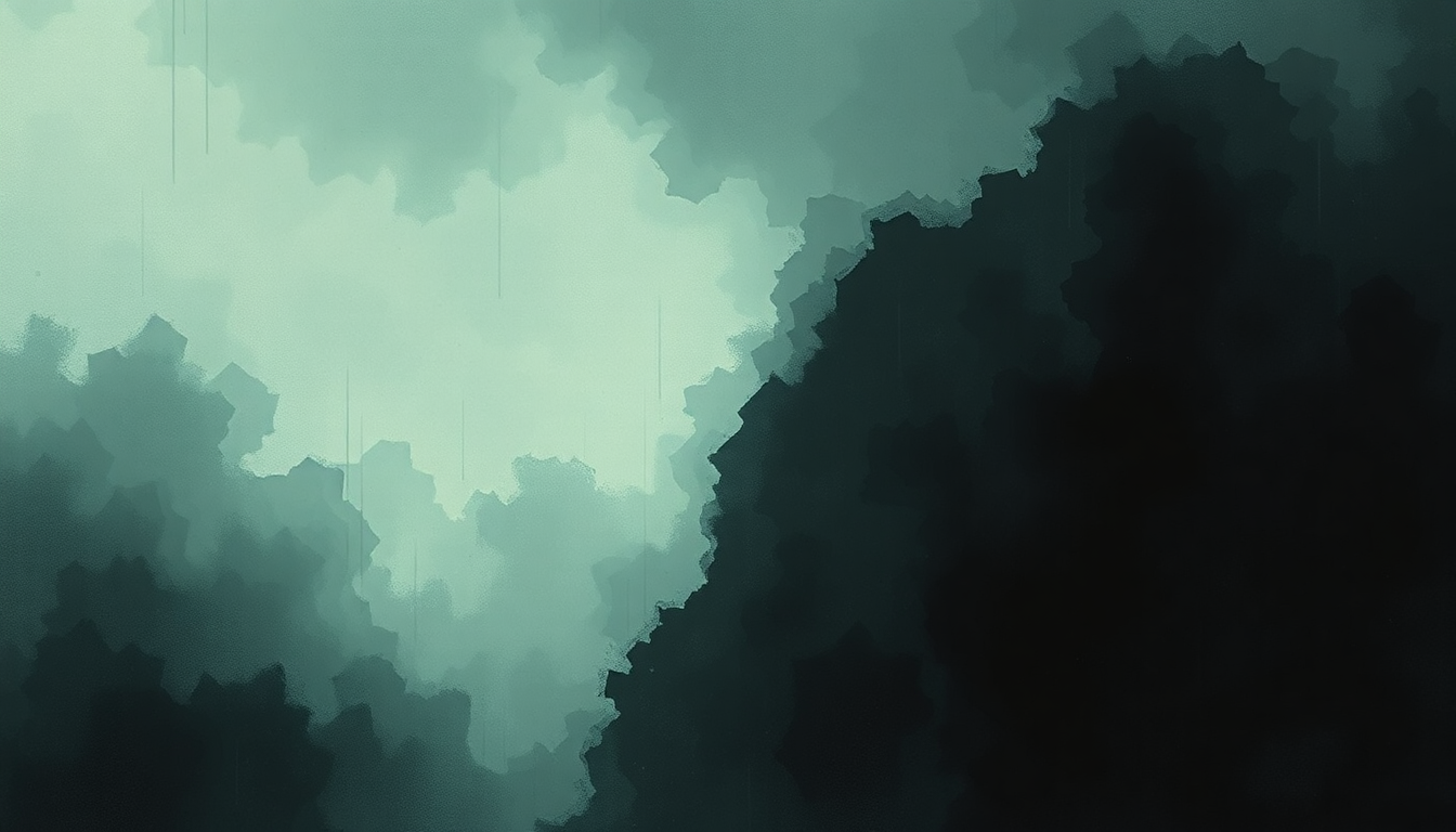 Fan-driven abstract illustration evoking the emotional arc of Lost by Neurosis