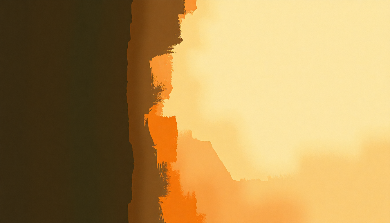 Fan-driven abstract illustration evoking the emotional arc of Love-In by Charles Lloyd