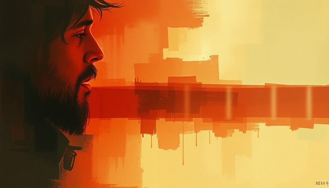 Fan-driven abstract illustration evoking the emotional arc of Love in Vain by Robert Johnson