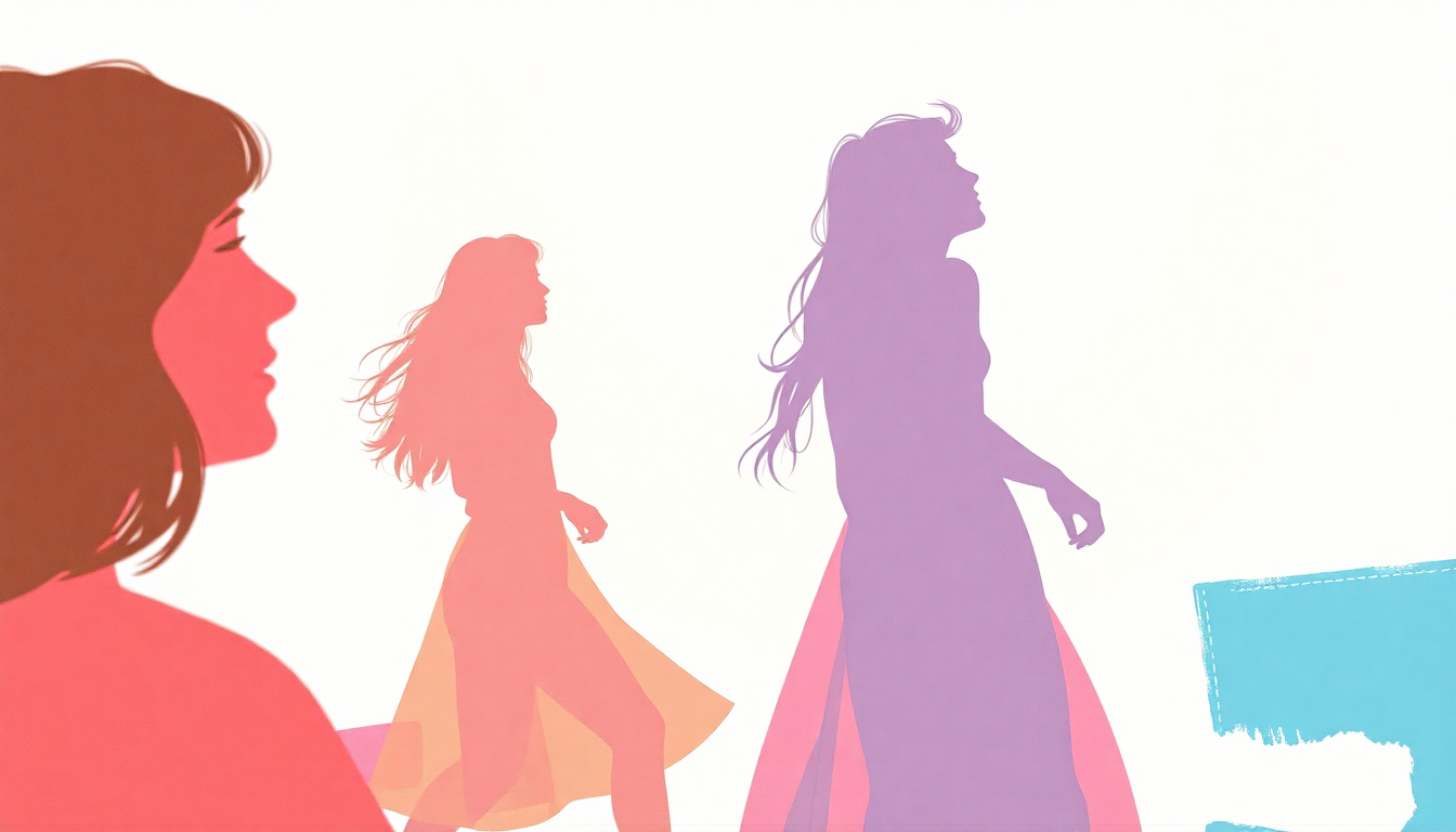 Fan-driven abstract illustration evoking the emotional arc of Love und Romance by The Slits