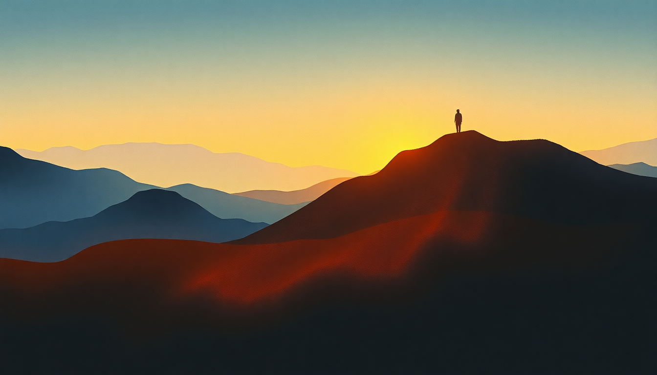 Fan-driven abstract illustration evoking the emotional arc of Luminous Beings by Jon Hopkins