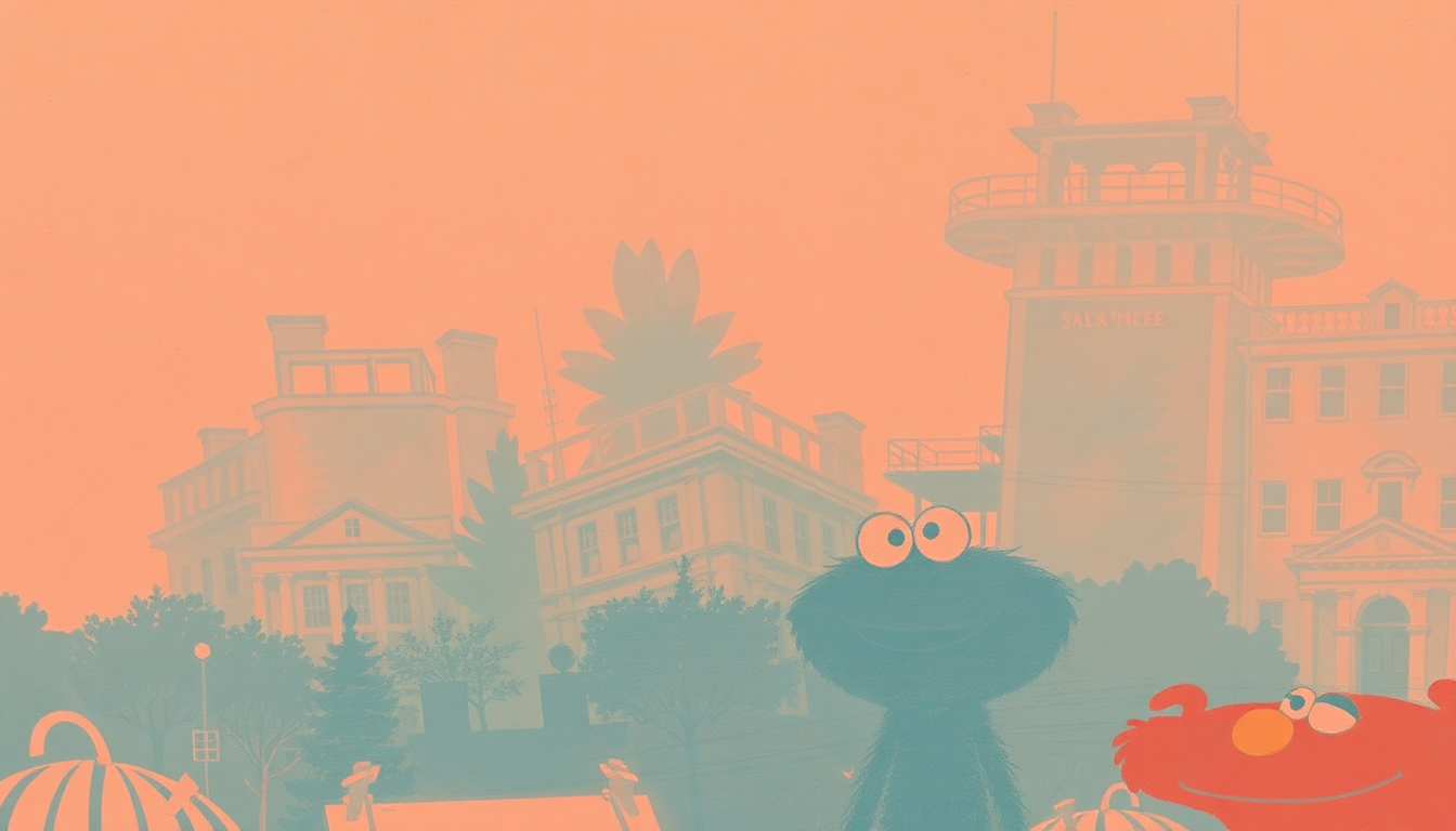 Fan-driven abstract illustration evoking the emotional arc of Mah Na Mah Na by Sesame Street