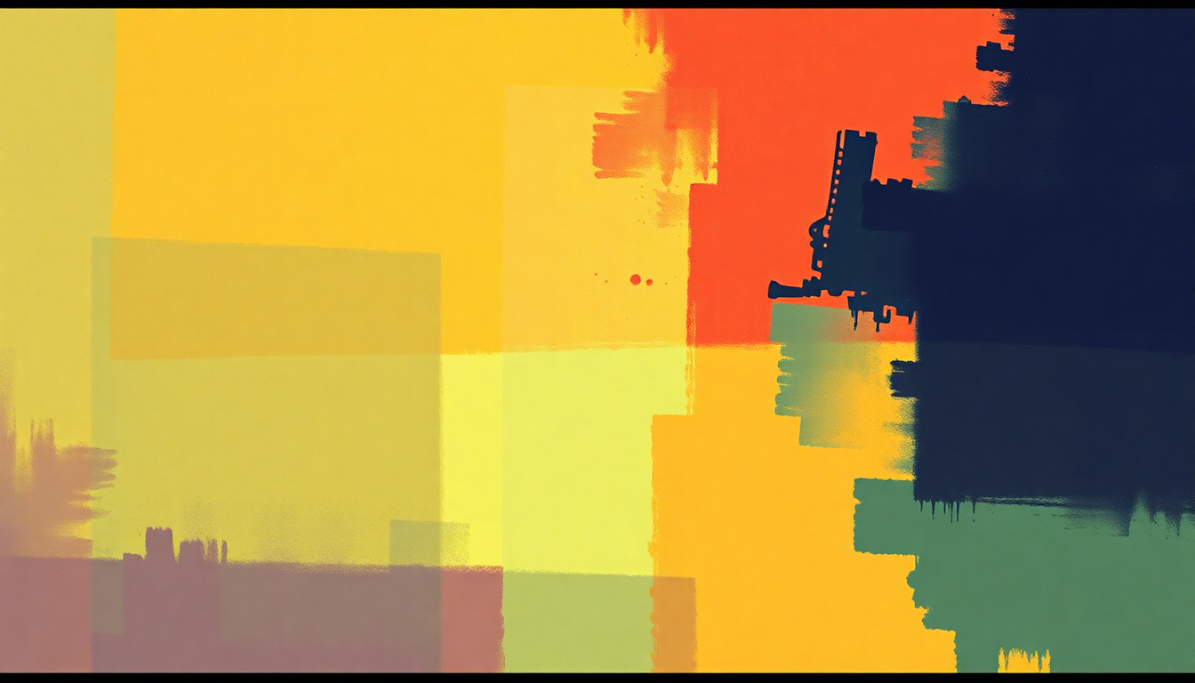 Fan-driven abstract illustration evoking the emotional arc of Machine Gun by The Commodores