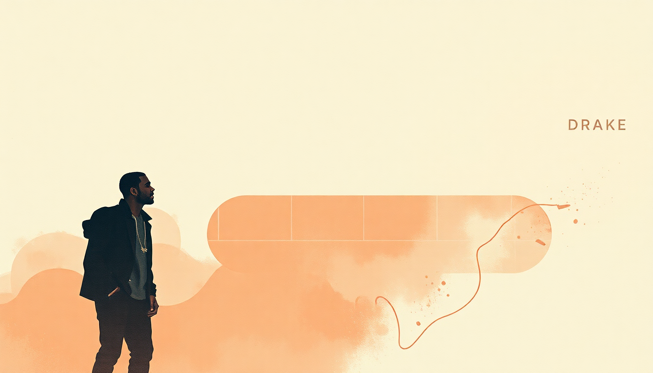 Fan-driven abstract illustration evoking the emotional arc of Make Me Proud by Drake