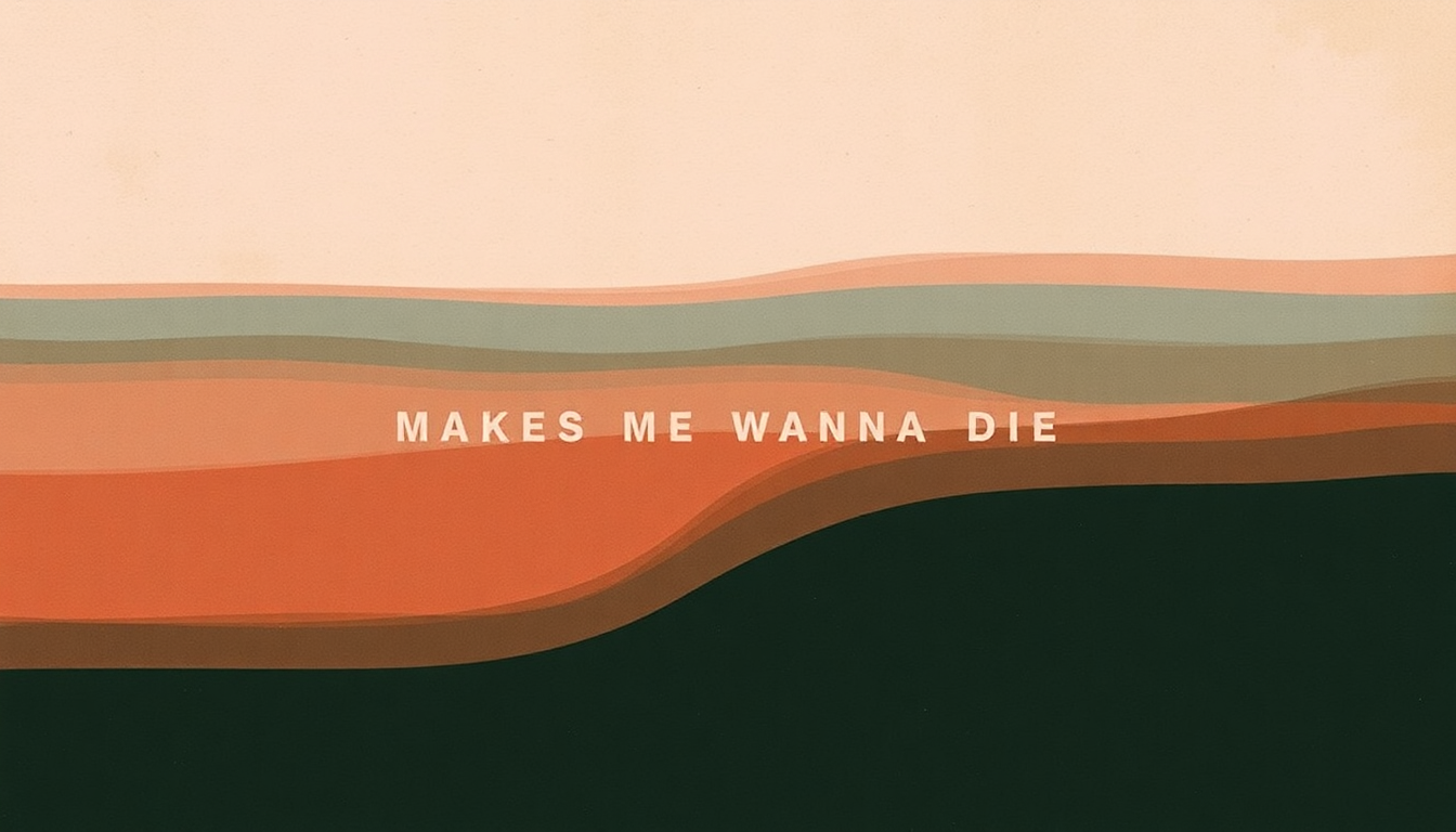 Fan-driven abstract illustration evoking the emotional arc of Makes Me Wanna Die by Tricky