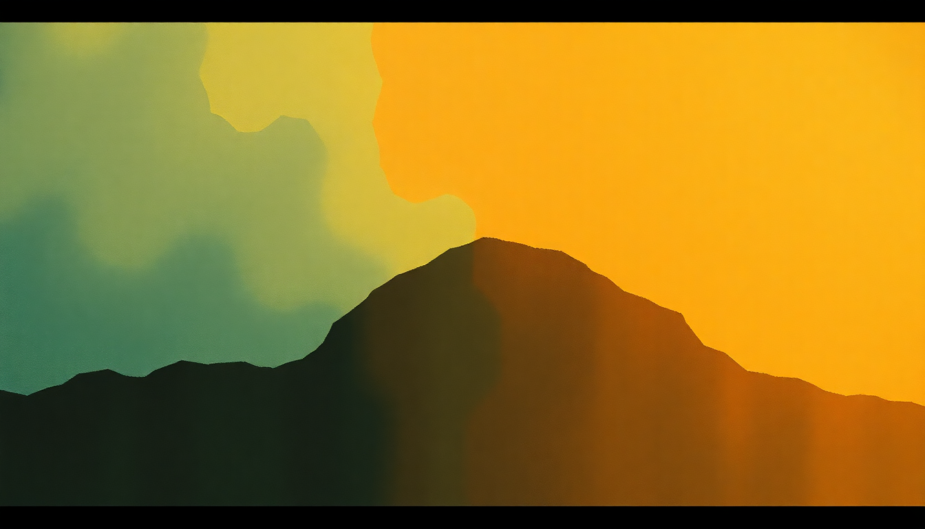 Fan-driven abstract illustration evoking the emotional arc of Mali Sadio by Toumani Diabate