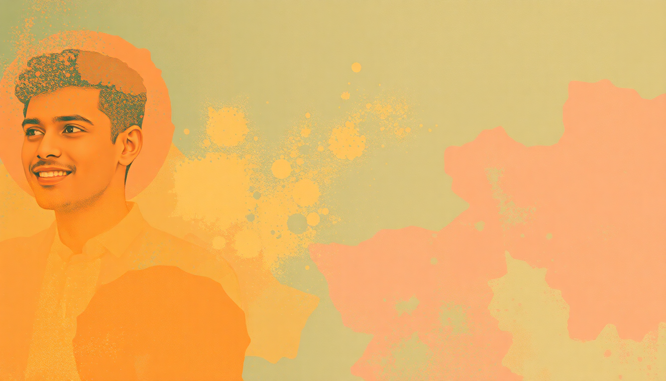 Fan-driven abstract illustration evoking the emotional arc of Mani Ke Lela by Mahmoud Ahmed