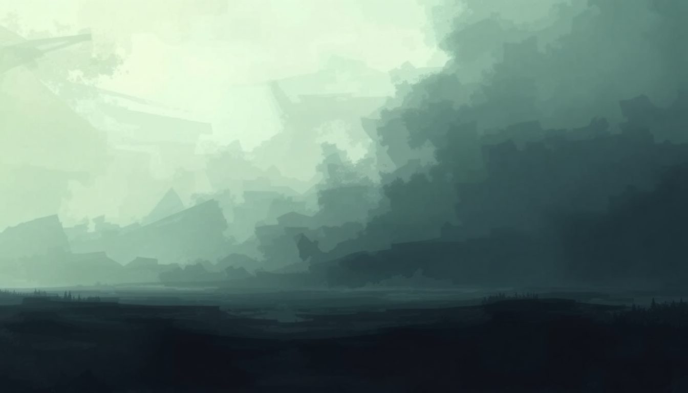 Fan-driven abstract illustration evoking the emotional arc of Maritime by Isis