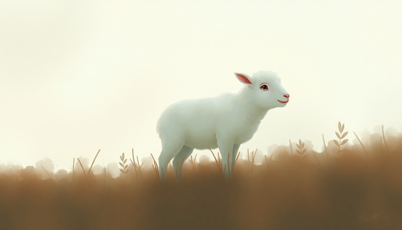 Fan-driven abstract illustration evoking the emotional arc of Mary Had a Little Lamb by Susie Tallman