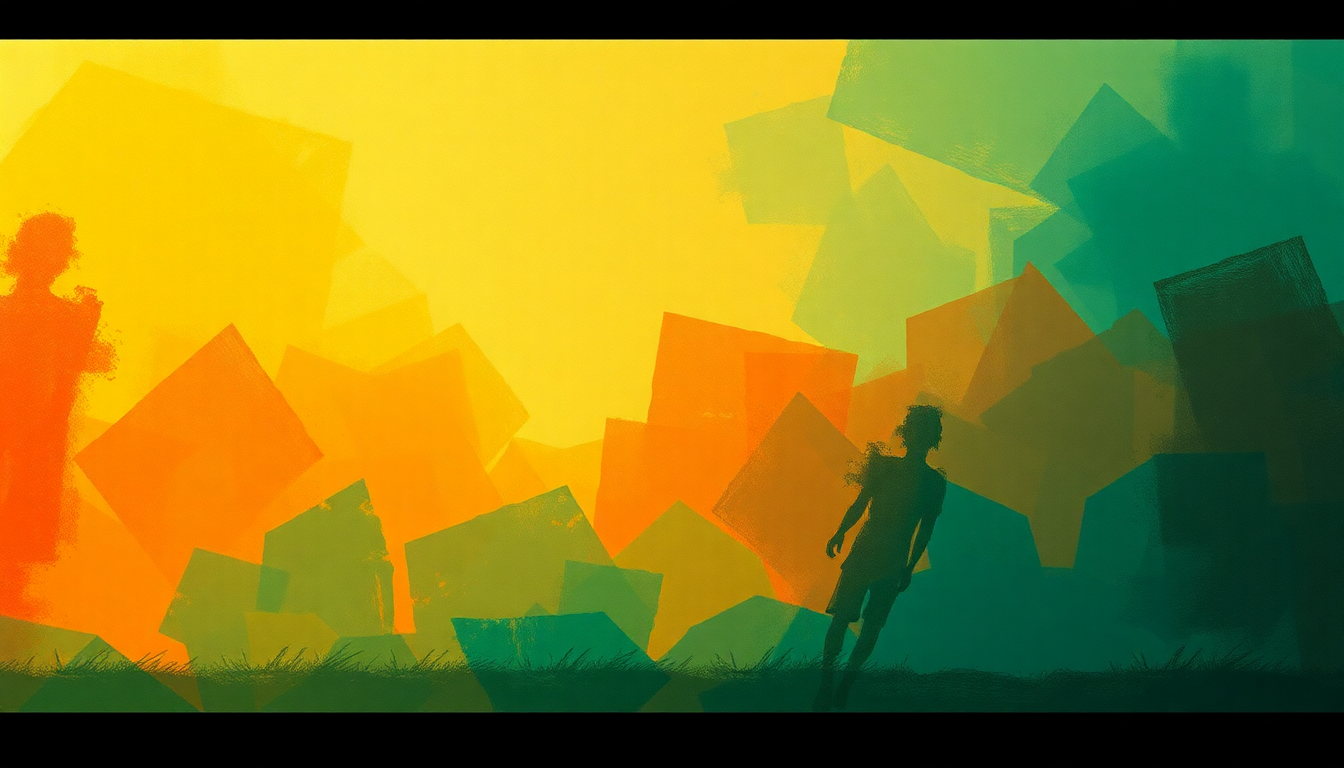 Fan-driven abstract illustration evoking the emotional arc of Master Blaster by Sly and Robbie