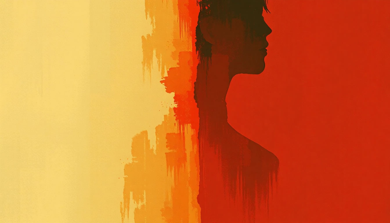 Fan-driven abstract illustration evoking the emotional arc of Me and the Devil Blues by Robert Johnson