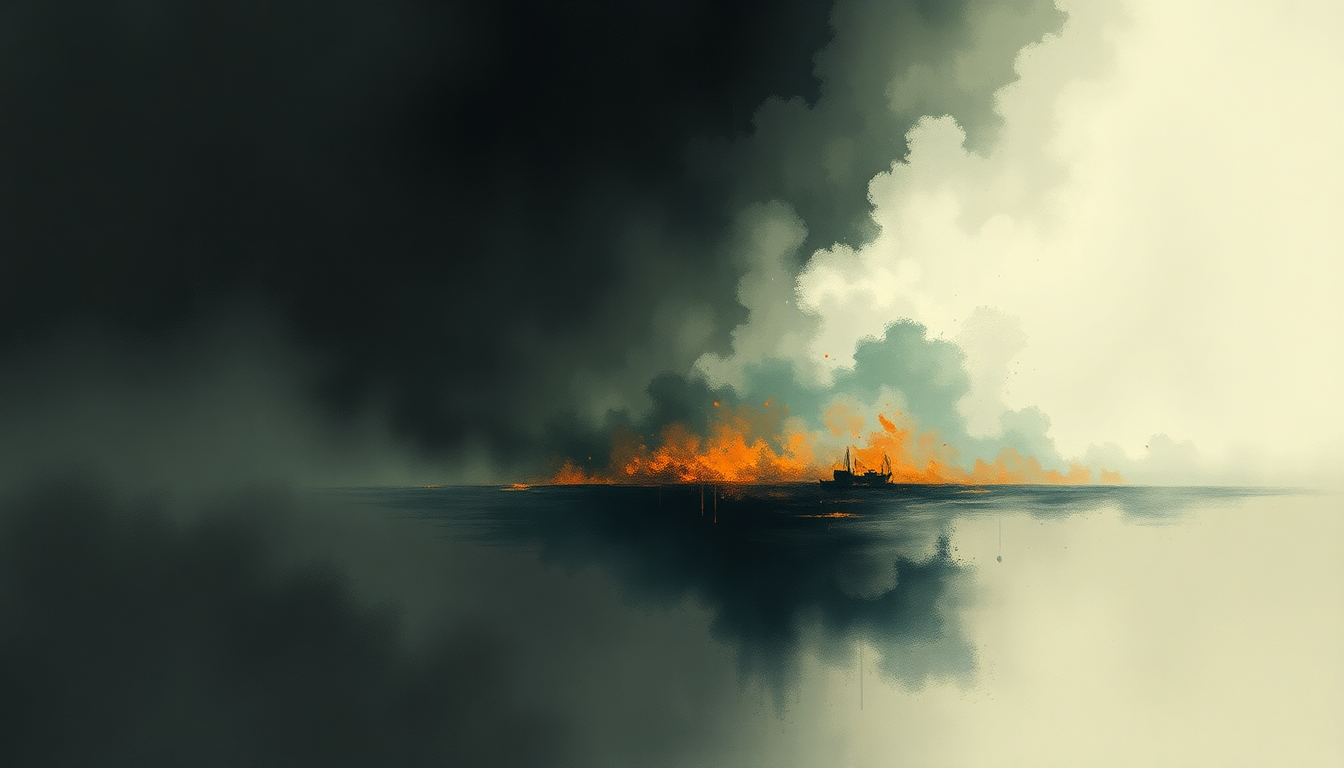 Fan-driven abstract illustration evoking the emotional arc of Memento Mori by Lamb of God