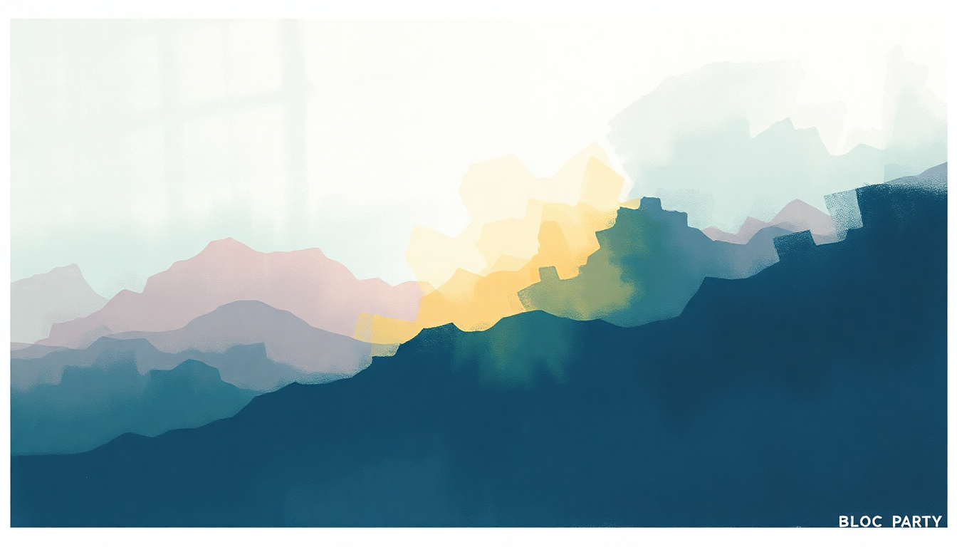 Fan-driven abstract illustration evoking the emotional arc of Mercury by Bloc Party