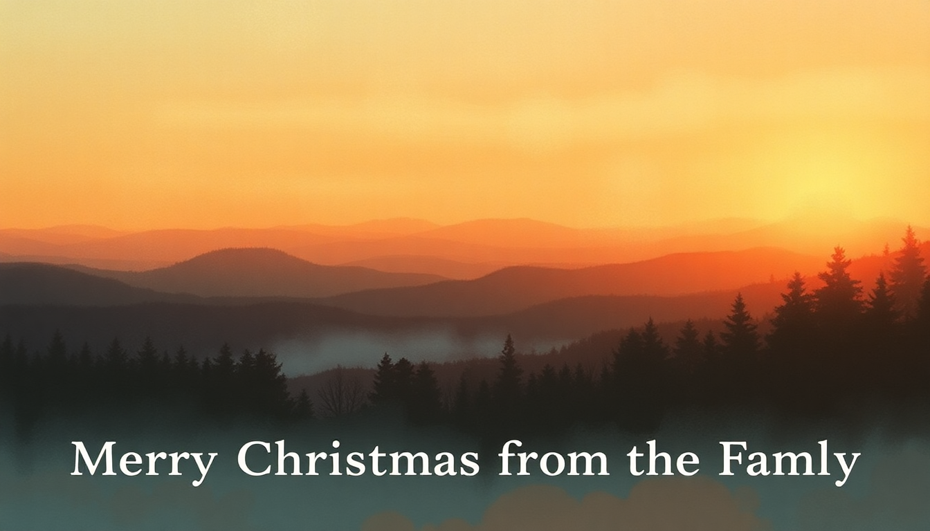 Fan-driven abstract illustration evoking the emotional arc of Merry Christmas from the Family by Robert Earl Keen