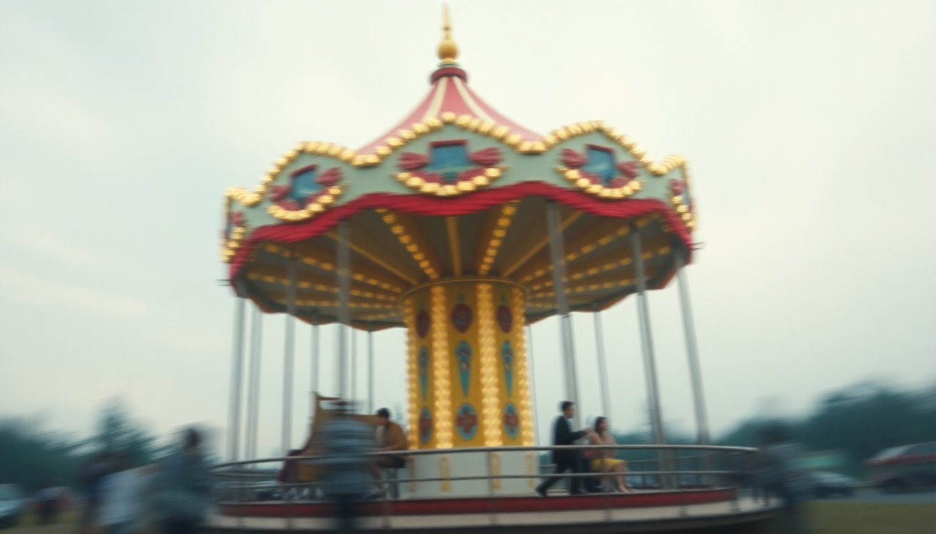 Fan-driven abstract illustration evoking the emotional arc of Merry-Go-Round of Life by Joe Hisaishi