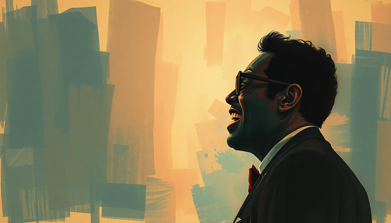 Fan-driven abstract illustration evoking the emotional arc of Mess Around by Ray Charles