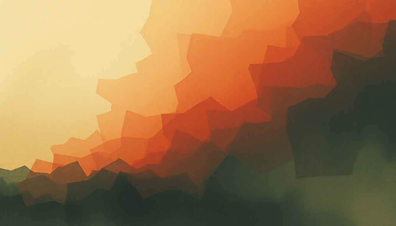 Fan-driven abstract illustration evoking the emotional arc of Metal Firecracker by Lucinda Williams