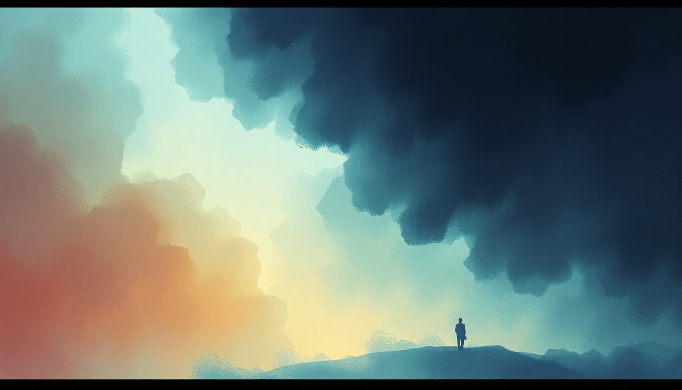 Fan-driven abstract illustration evoking the emotional arc of Miracle Drug by U2