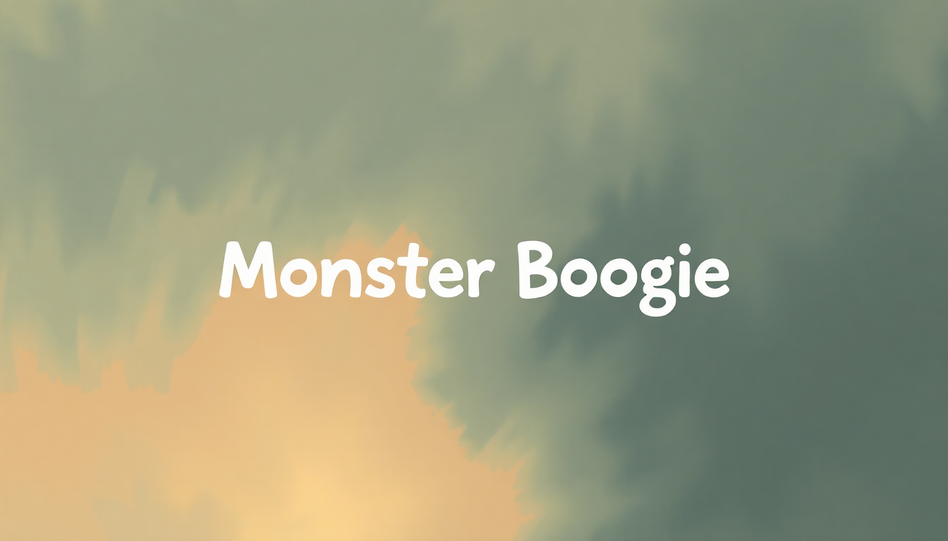 Fan-driven abstract illustration evoking the emotional arc of Monster Boogie by The Laurie Berkner Band