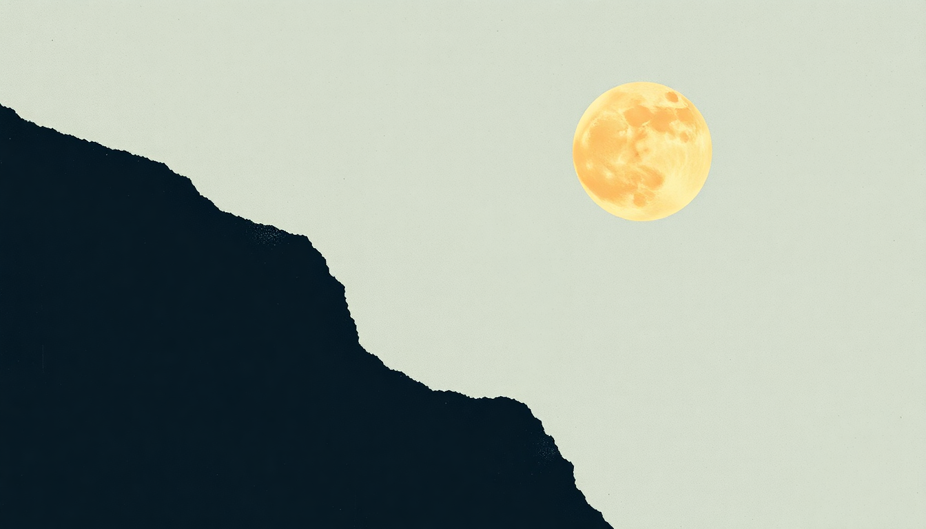 Fan-driven abstract illustration evoking the emotional arc of Moonless by Julie Byrne