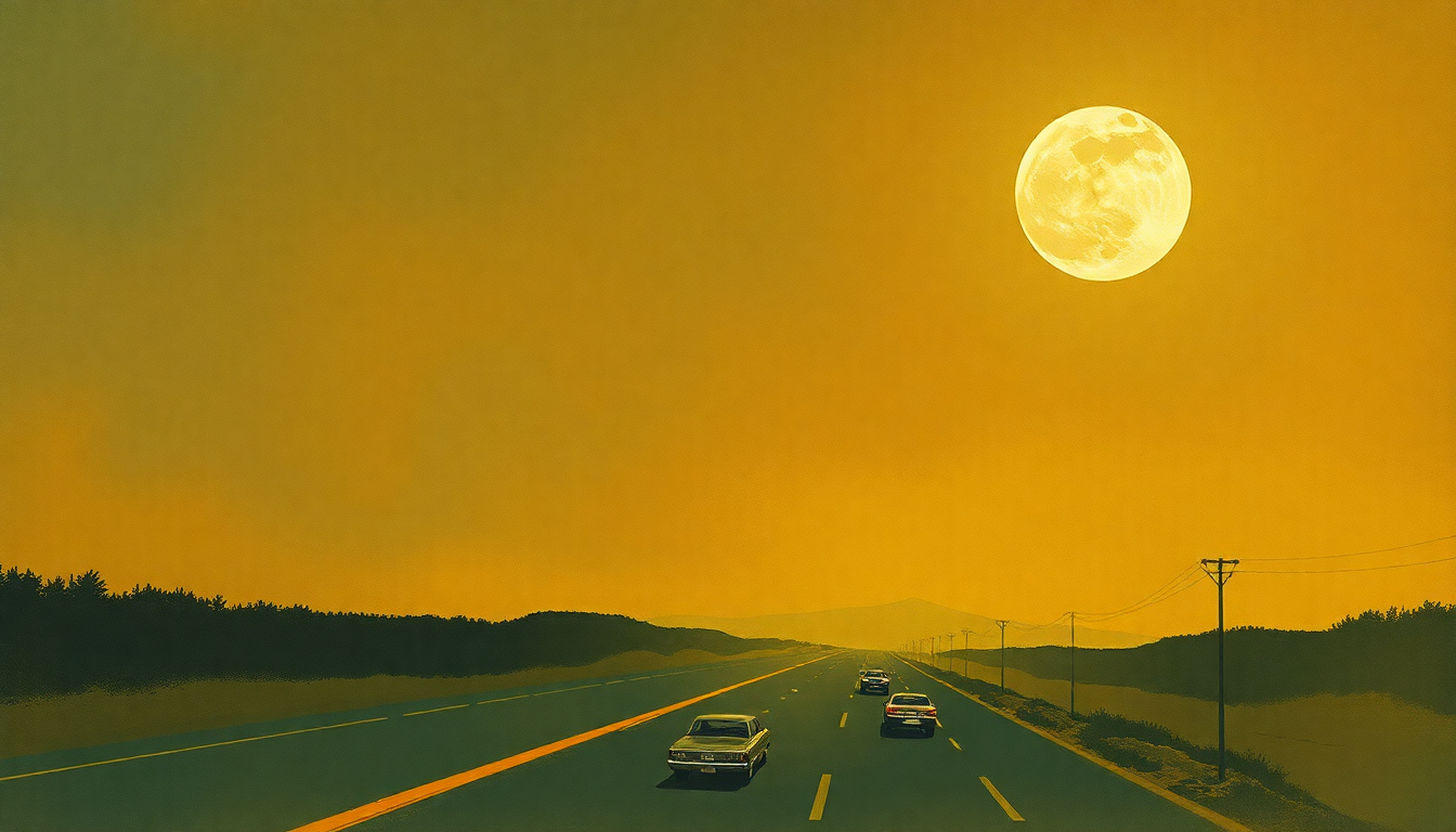 Fan-driven abstract illustration evoking the emotional arc of Moonlight Drive by The Doors