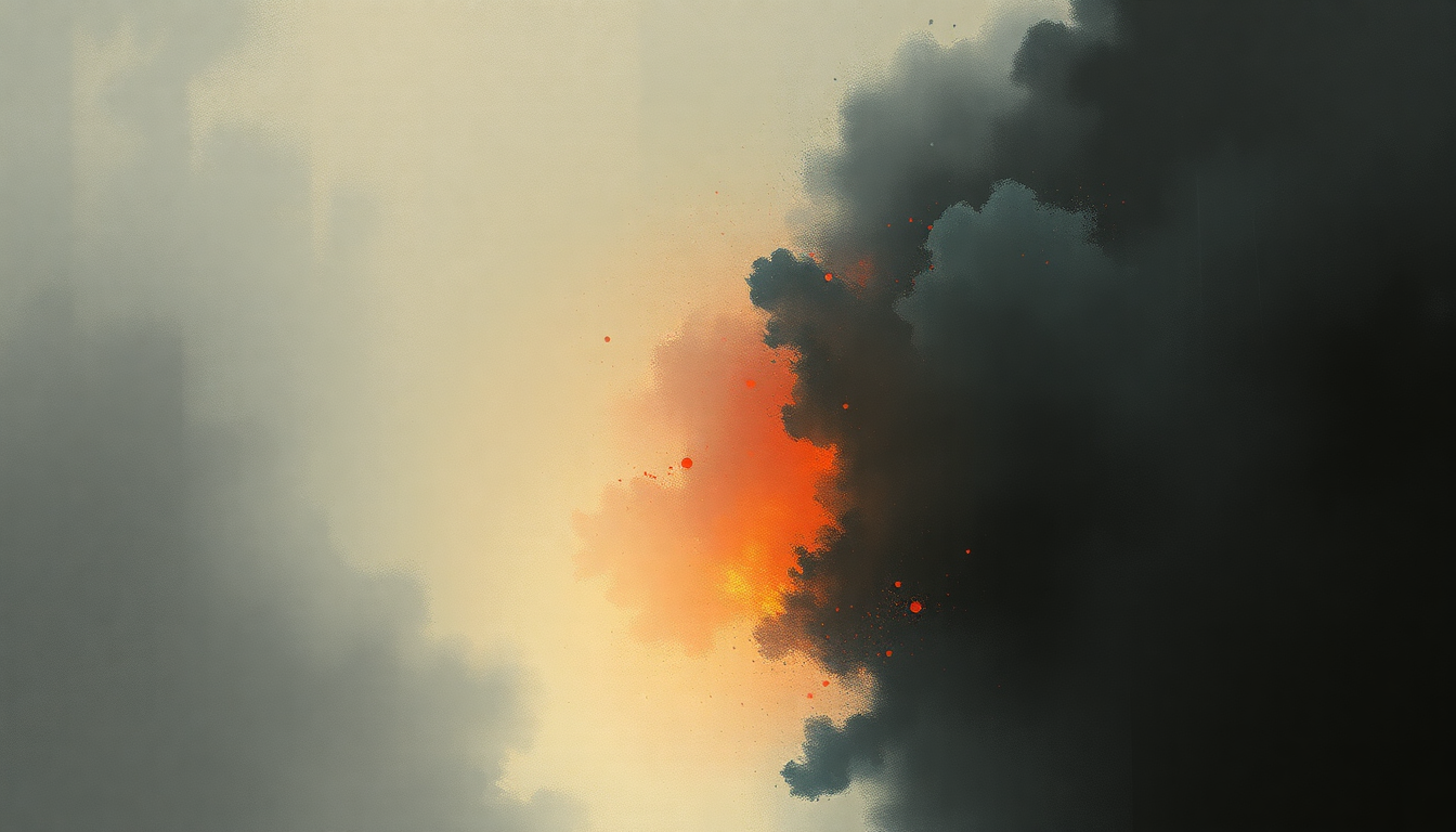 Fan-driven abstract illustration evoking the emotional arc of More Human Than Human by Rob Zombie