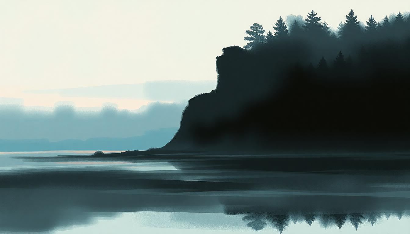 Fan-driven abstract illustration evoking the emotional arc of Muddy Water by Clint Black