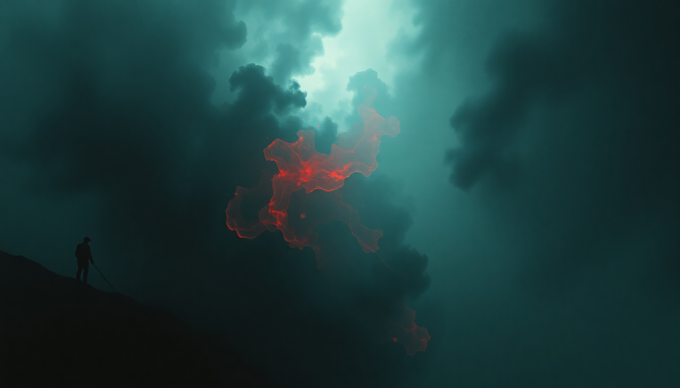 Fan-driven abstract illustration evoking the emotional arc of Munic B by Faust