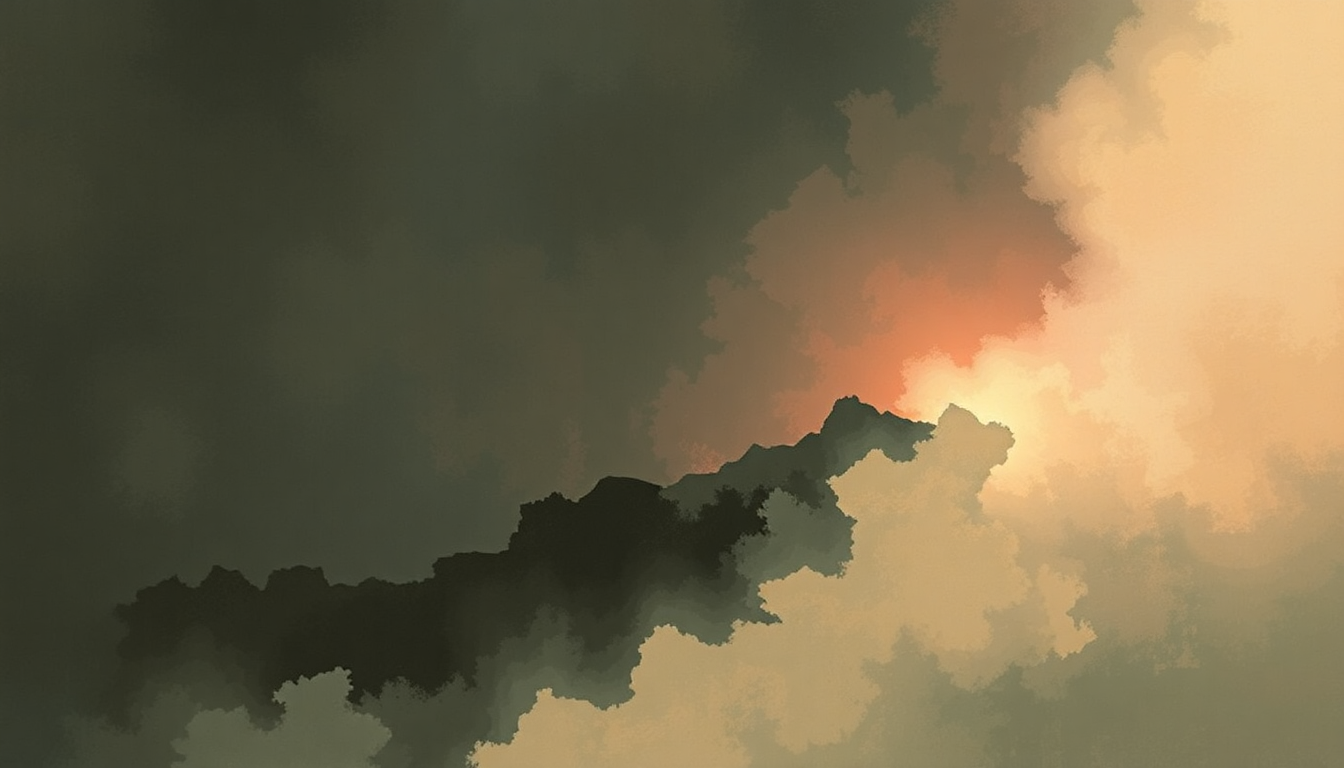 Fan-driven abstract illustration evoking the emotional arc of Music Reach by Prodigy