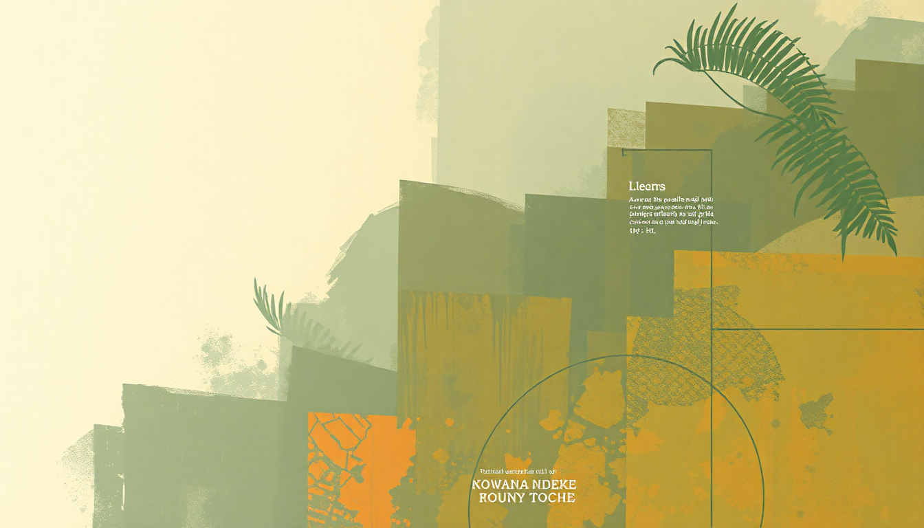 Fan-driven abstract illustration evoking the emotional arc of Mwana Ndeke by Konono No 1