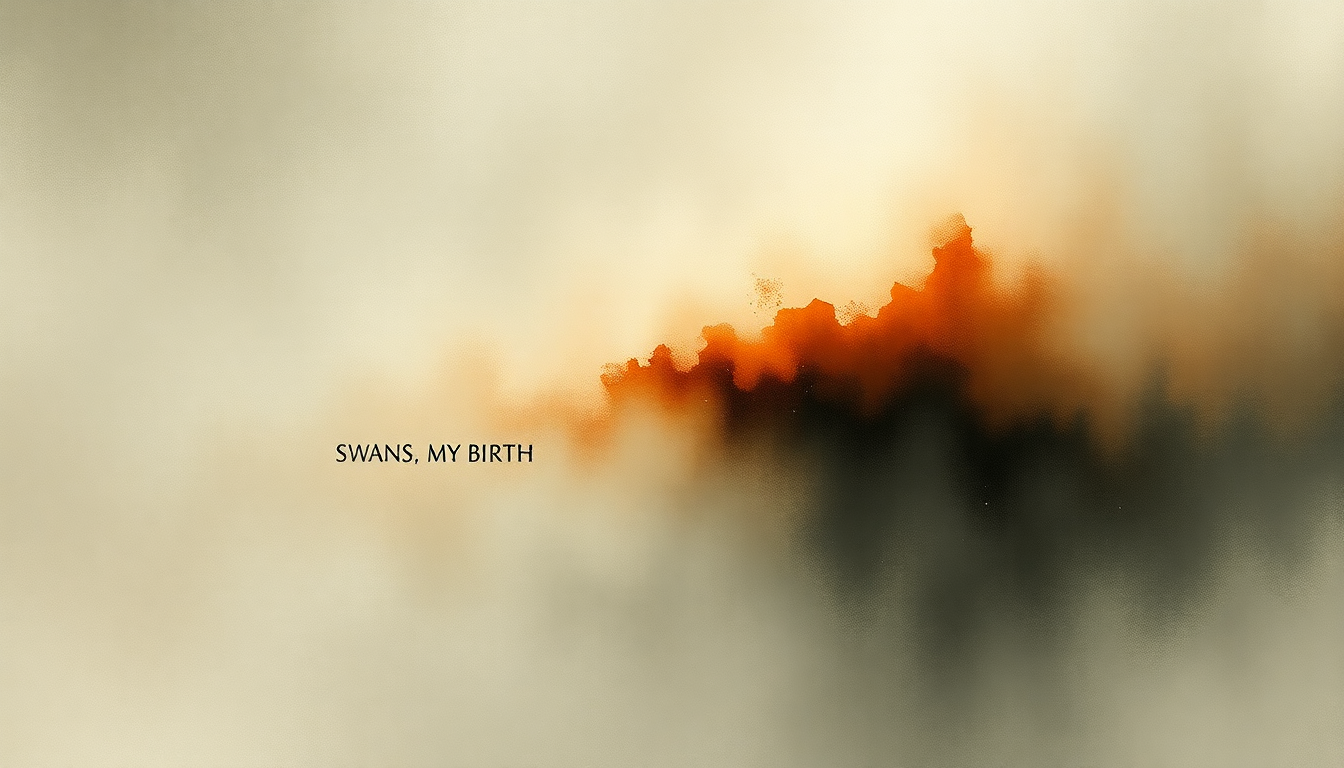 Fan-driven abstract illustration evoking the emotional arc of My Birth by Swans