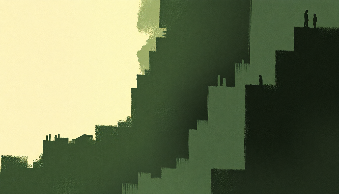 Fan-driven abstract illustration evoking the emotional arc of My Shits Fucked Up by Warren Zevon