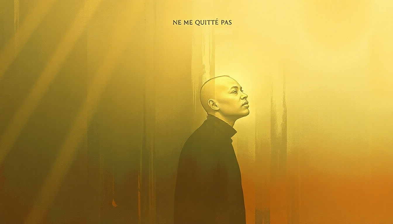 Fan-driven abstract illustration evoking the emotional arc of Ne Me Quitte Pas by Nina Simone