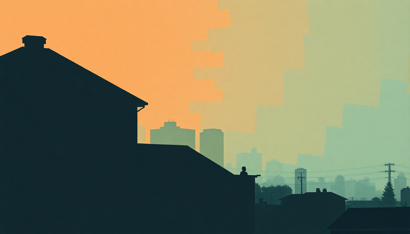 Fan-driven abstract illustration evoking the emotional arc of Neighborhood 3 by Arcade Fire