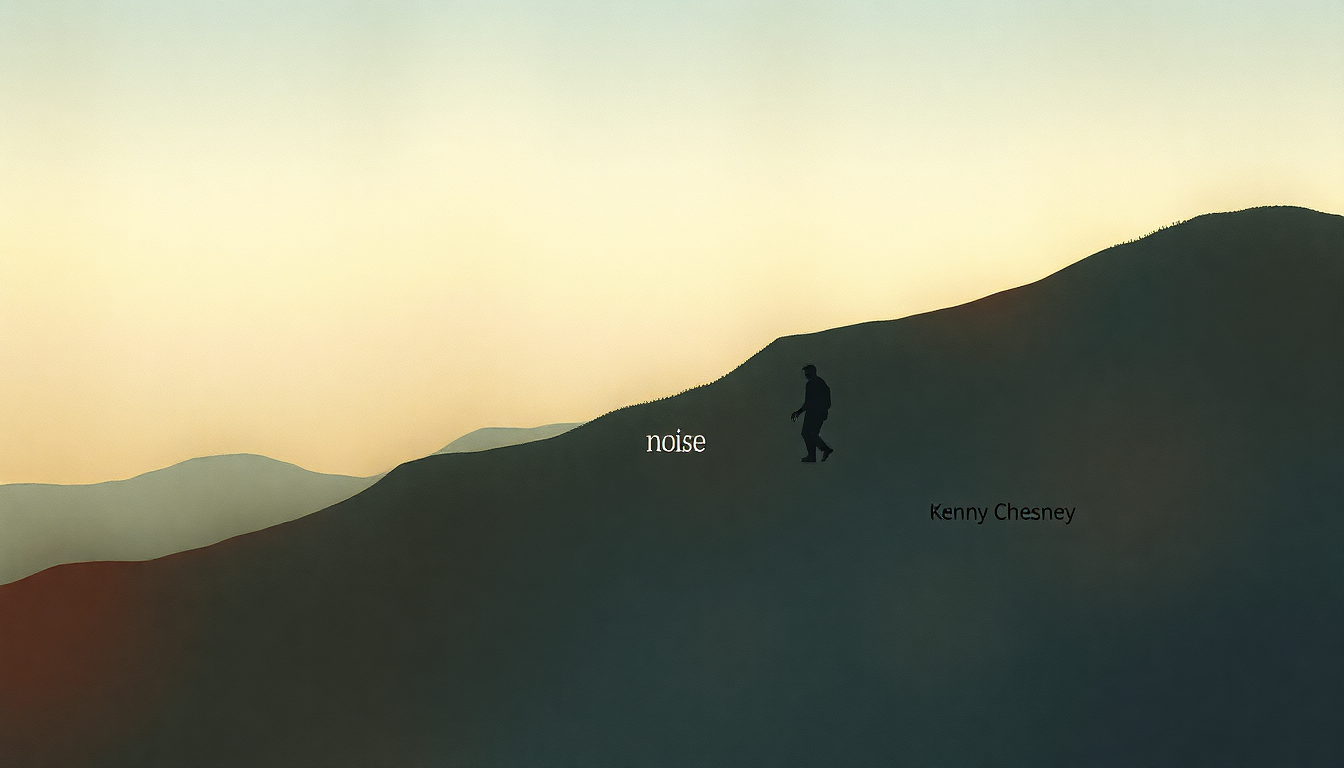 Fan-driven abstract illustration evoking the emotional arc of Noise by Kenny Chesney