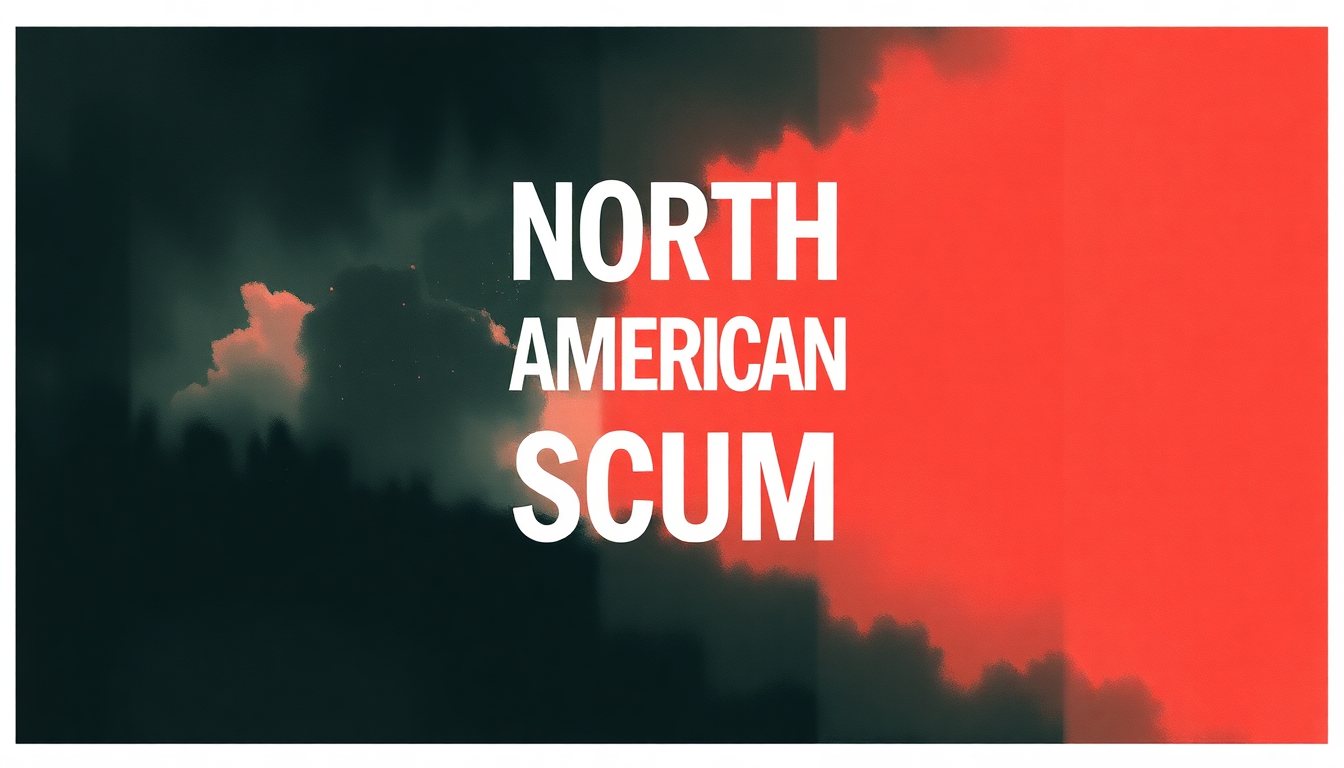 Fan-driven abstract illustration evoking the emotional arc of North American Scum by LCD Soundsystem