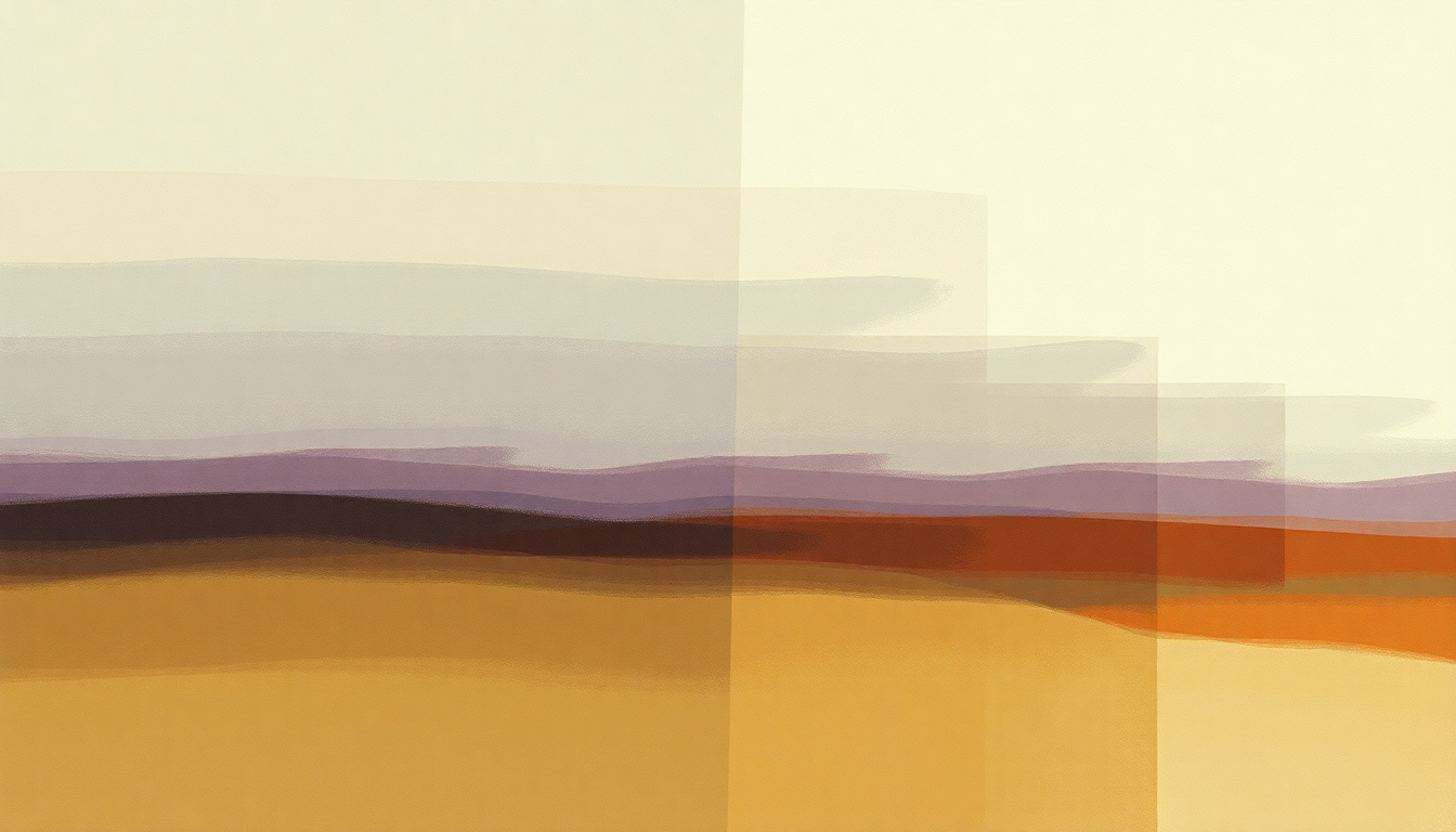 Fan-driven abstract illustration evoking the emotional arc of North Dakota by Lyle Lovett