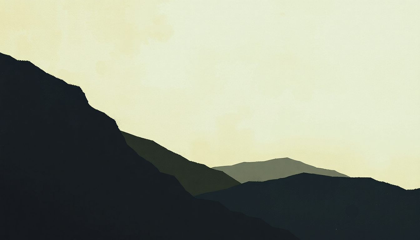 Fan-driven abstract illustration evoking the emotional arc of Northern Something by Tortoise