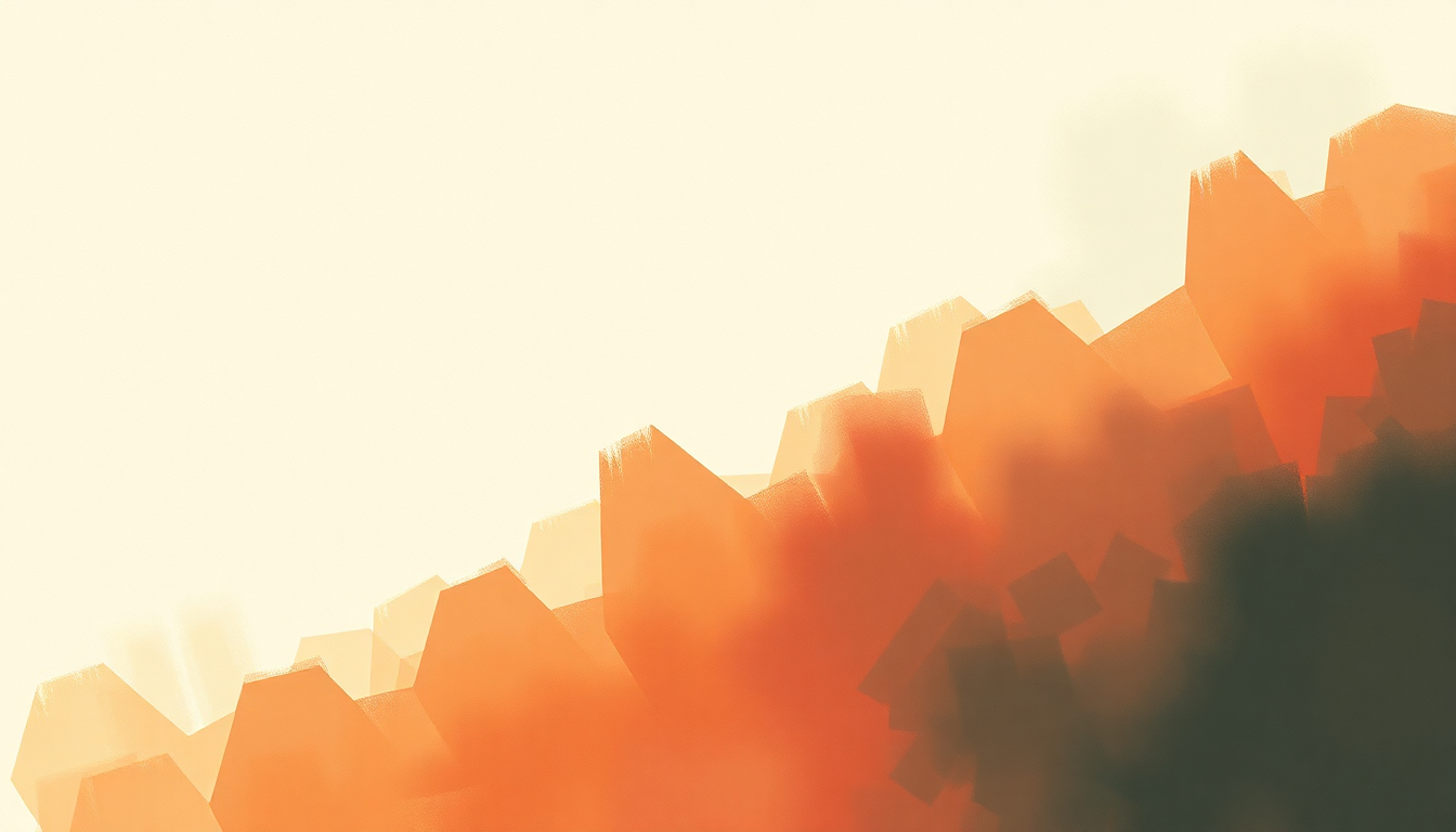 Fan-driven abstract illustration evoking the emotional arc of Norwegian Dance No 2 by Edvard Grieg