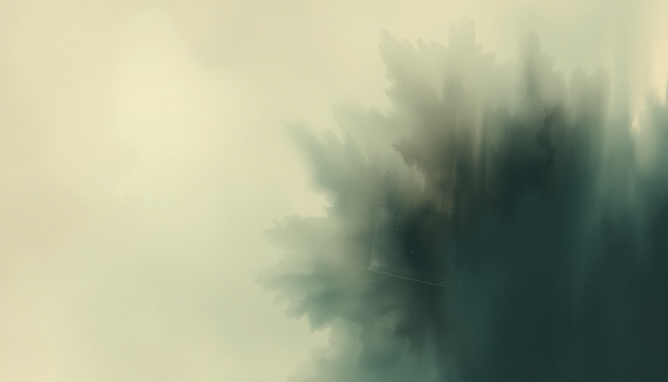 Fan-driven abstract illustration evoking the emotional arc of Not Here Not Now by Swans