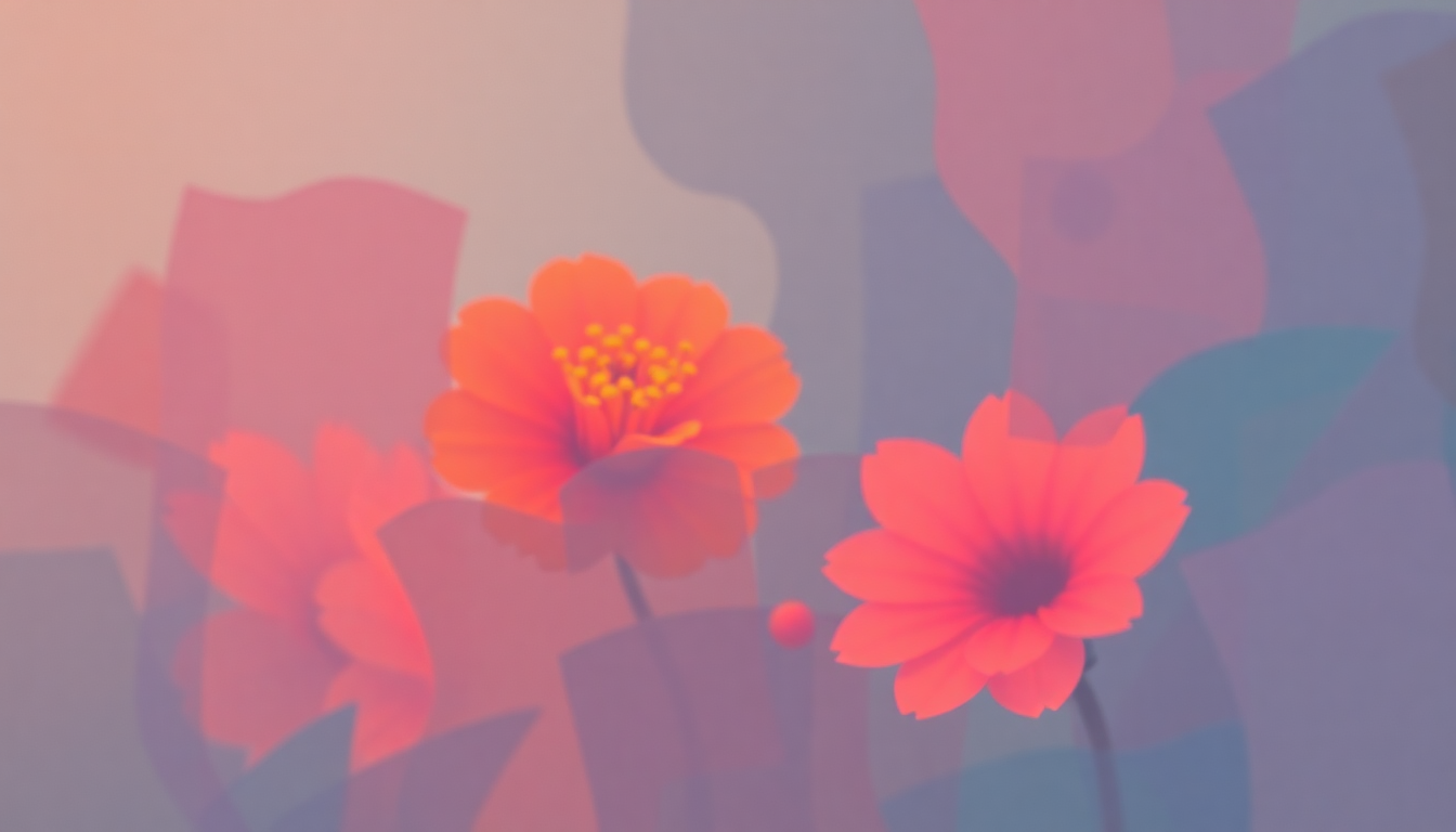 Fan-driven abstract illustration evoking the emotional arc of (Nothing But) Flowers by Talking Heads