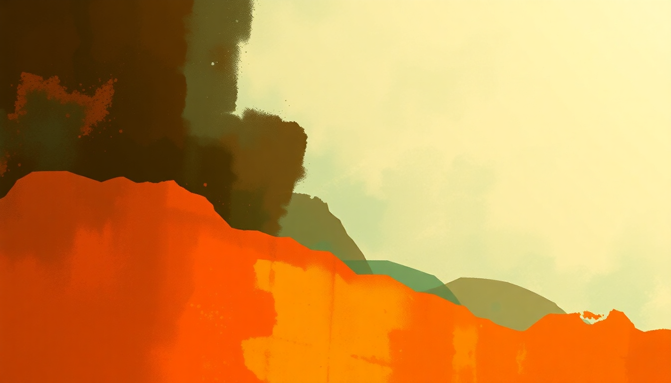 Fan-driven abstract illustration evoking the emotional arc of Ntombolo by Konono No 1