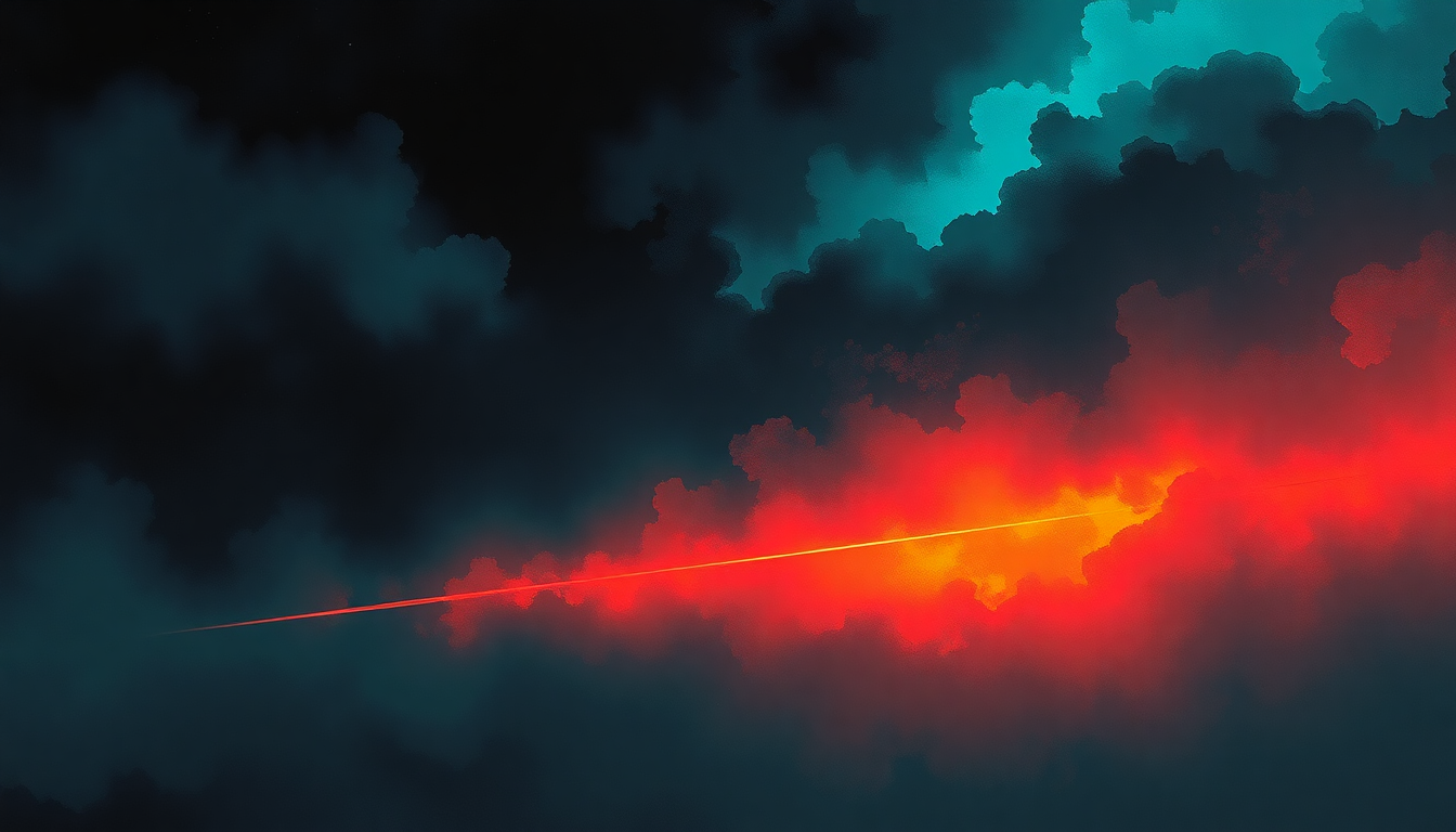 Fan-driven abstract illustration evoking the emotional arc of Omegaman by The Police