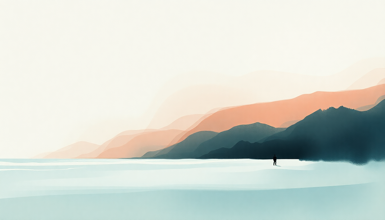 Fan-driven abstract illustration evoking the emotional arc of On the Floor by Perfume Genius