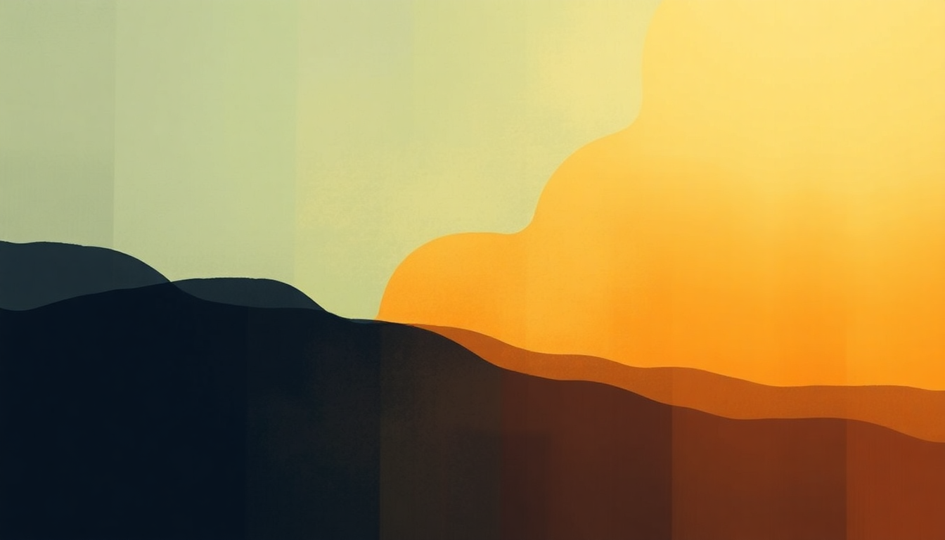 Fan-driven abstract illustration evoking the emotional arc of One by One by Wayne Shorter