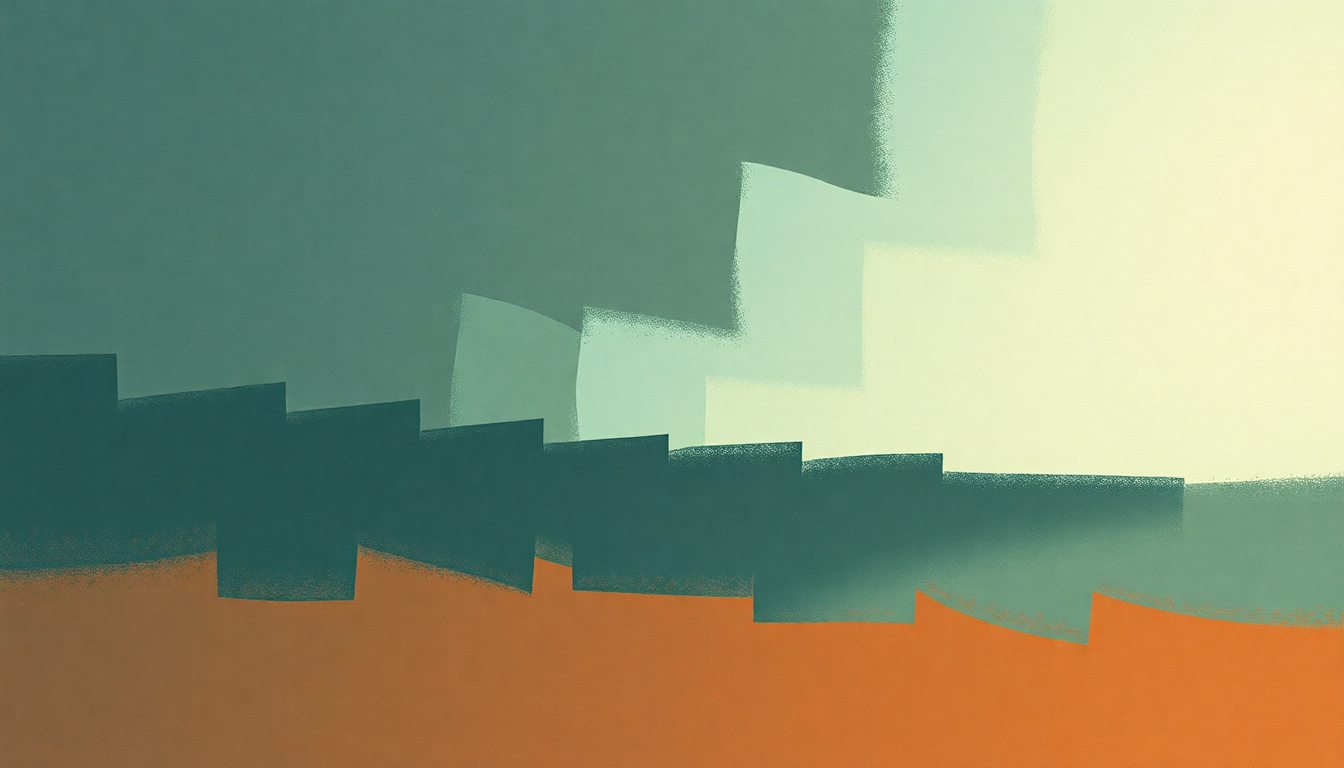 Fan-driven abstract illustration evoking the emotional arc of One Day There Will Be by Mineral