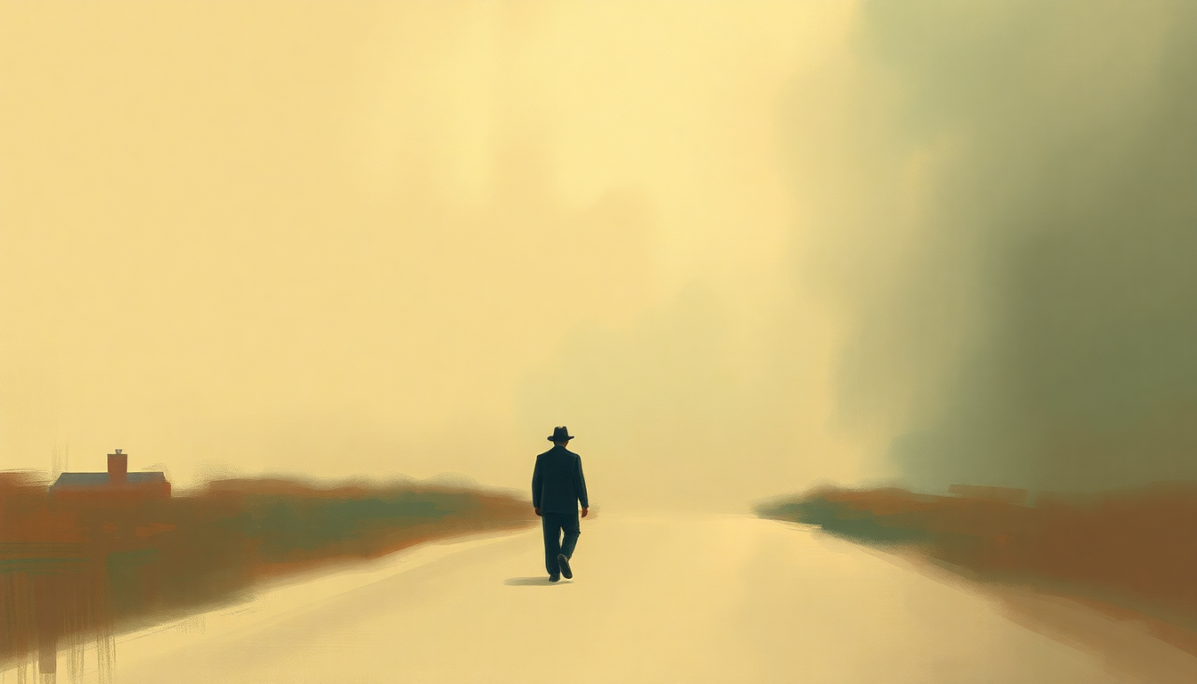 Fan-driven abstract illustration evoking the emotional arc of One for My Baby (and One More for the Road) by Frank Sinatra