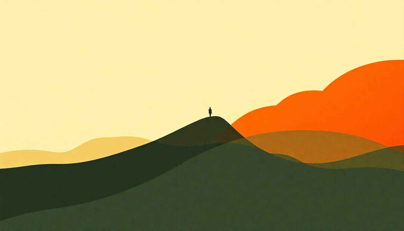 Fan-driven abstract illustration evoking the emotional arc of One Last Log on the Fire by Squirrel Flower