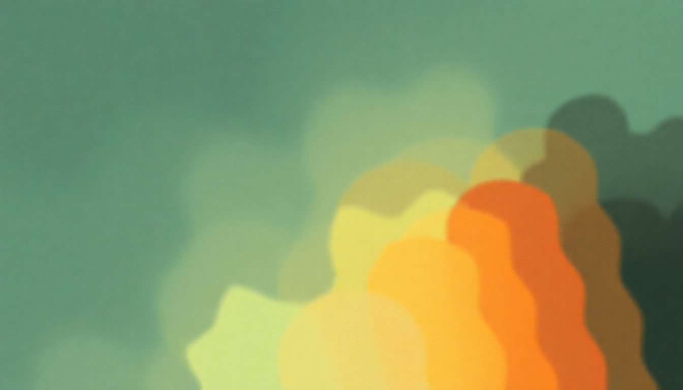 Fan-driven abstract illustration evoking the emotional arc of One Wing by Wilco